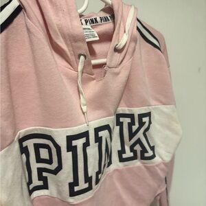 PINK Victoria's Secret Pink and White Hoodie